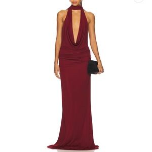 REVOLVE NBD Lisha Maxi Dress in Oxblood